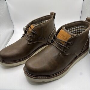 Buffalo David Bitton Metcalf Boots Men's Brown Lace Up Memory Foam Comfort - 8.5